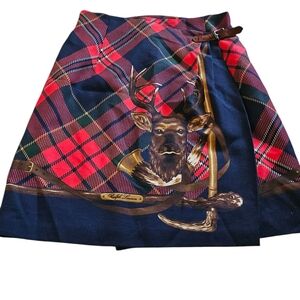 Ralph Lauren Women's Plaid Skirt - Red and Blue